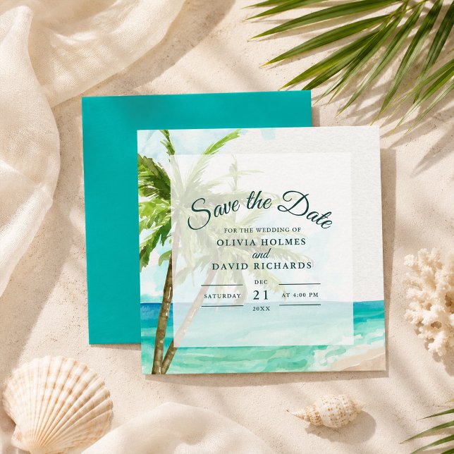 Boho Coastal Seaside Beach Hochzeit Save the Date (Boho Coastal Beach Wedding Save the Date)