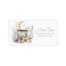 Boho Coffee Blume Address Label