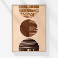 Boho Coffee Brown Beige Abstrakte Stammestall Kuns