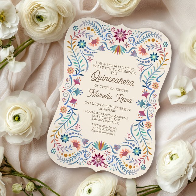 Boho coloré photo Quinceanera Invitation (Créateur téléchargé)