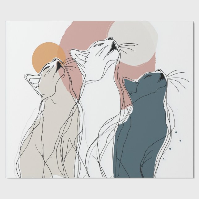 Boho Colorful Daisy Flower Wrapping Paper Geschenkpapier (Flach)