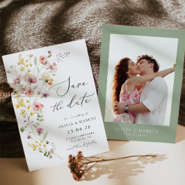 Boho Colorful Spring Whimsical Wildblume Wedding Save The Date