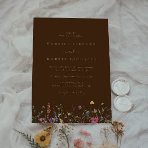 Boho Colorful Wildblume Wedding Einladung