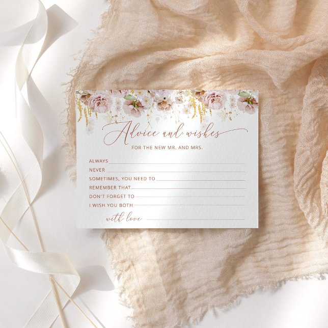 Boho conseils floraux et souhaits carte de douche  (Créateur téléchargé)