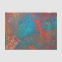 Boho Copper Blue Orange Red Grunge Seidenpapier