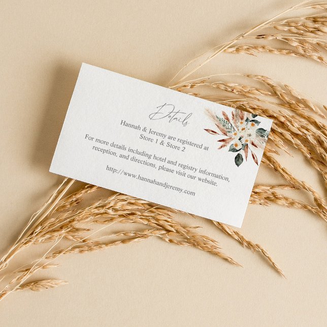 Boho Copper Pampas Grass Floral Details SM Begleitkarte (Von Creator hochgeladen)