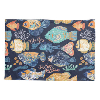 Boho Coral Reef Fish Pattern Kissenbezug