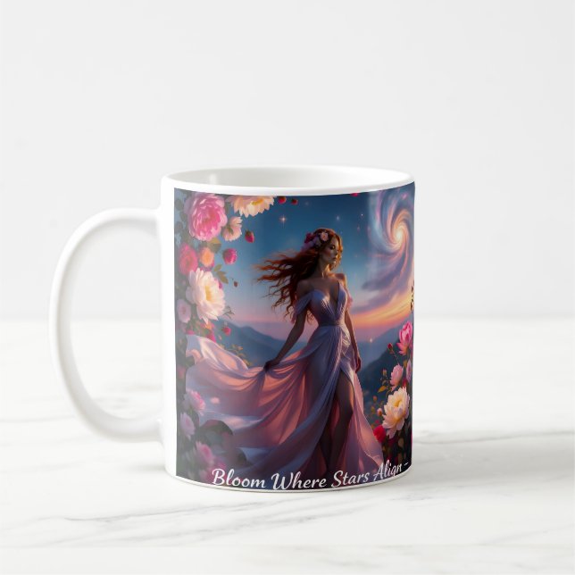 Boho Cosmic Bloom Rosa Kaffeetasse Frauen | Ätheri (Links)