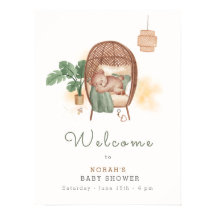 Boho Cosy Teddy Bear Sleep Baby Dusche Willkommen