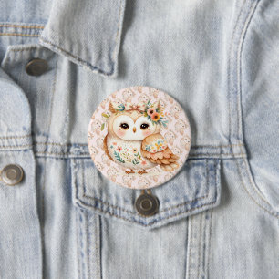 Boho Cottagecore Eule Floral Farmcore Charme Button