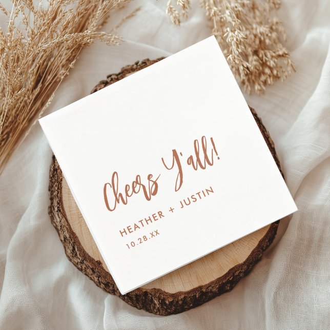Boho Country Cheers Y'all Texas Wedding Serviette (Von Creator hochgeladen)