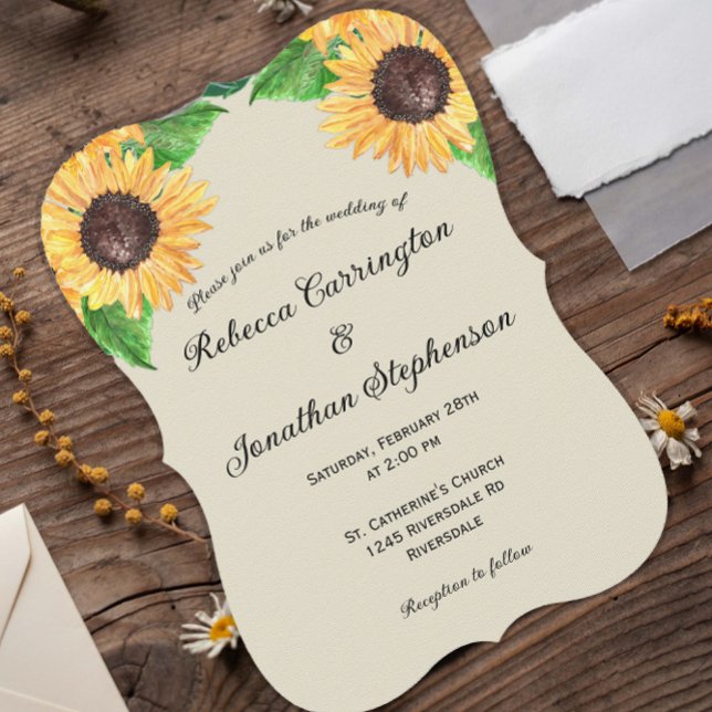 Boho Country Sonnenblumen kurvt Hochzeit Einladung (Von Creator hochgeladen)