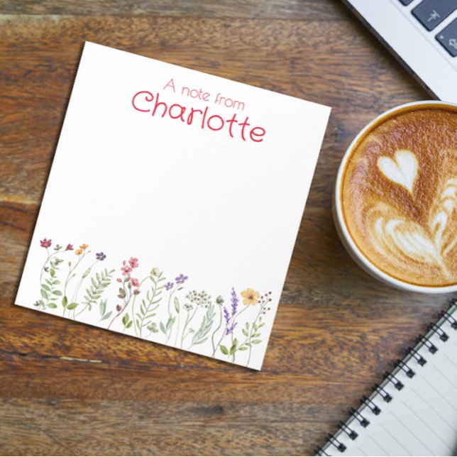 Boho Country Vintage Wildblume Aquarell Notizblock (Von Creator hochgeladen)