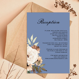 Boho Country Wedding Dusty Blue Empfang Begleitkarte