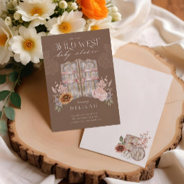 Boho Country Western Floral Barn Doors Babydusche Einladung
