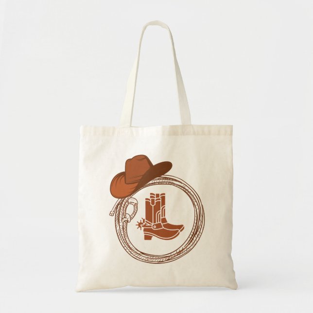 Boho Cowboy Boots Western Tote Bag Tragetasche (Vorne)