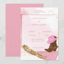 Boho Cowboy Botte Faire-part de mariage de l'Ouest