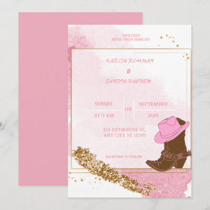 Boho Cowboy Botte Faire-part de mariage de l'Ouest
