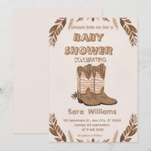 Boho-Cowboy-Stiefel-Einladung zur Babyparty Einladung