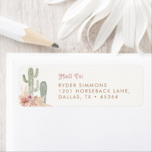 Boho Cowgirl Custom Mailing Rücksendeadressen-Aufk