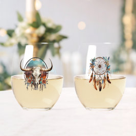 Boho Cowgirl Social Club Stemless Wine Glasses Weinglas Ohne Stiel