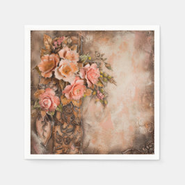 Boho Cowgirl Western Floral Wedding Napkins Serviette