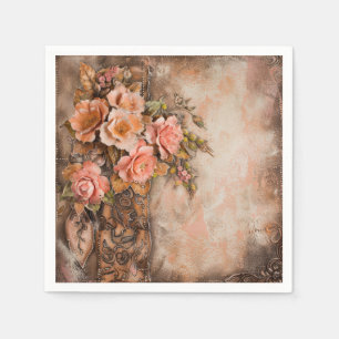 Boho Cowgirl Western Floral Wedding Napkins Serviette