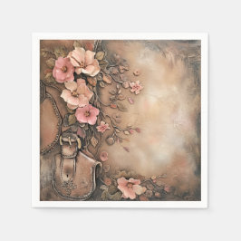 Boho Cowgirl Western Floral Wedding Napkins Serviette
