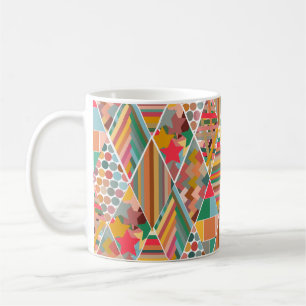 Boho Crazy Quilt Coffee Tasse