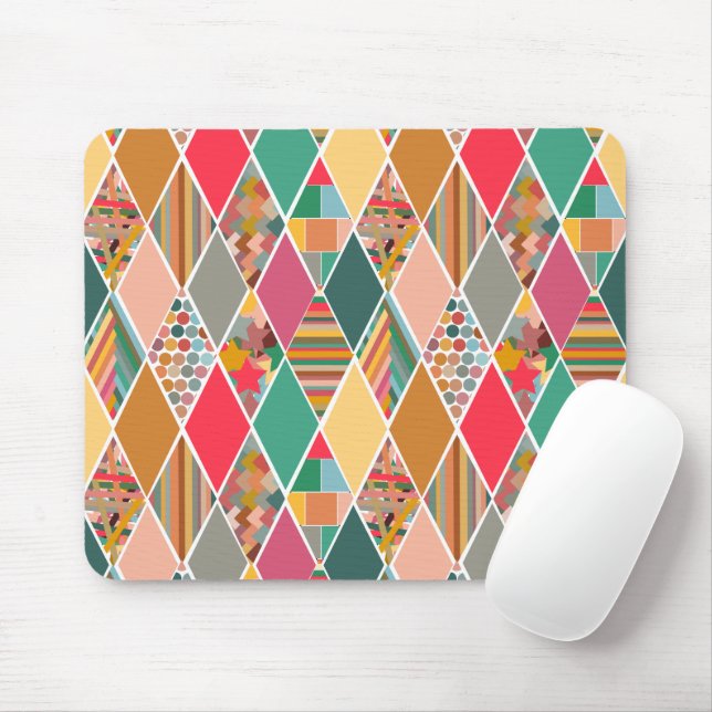 Boho Crazy Quilt Mousepad (Mit Mouse)
