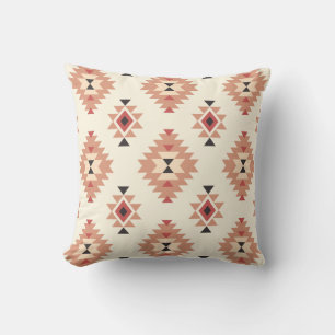 Boho Cream and Dusty Pink Südwest Aztec Design Kissen