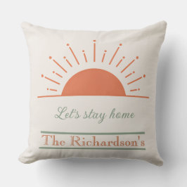 Boho Cream Let's Stay Home Pillow Sunrise Design Kissen
