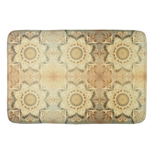 Boho Cream Swirl Herz Design Badematte
