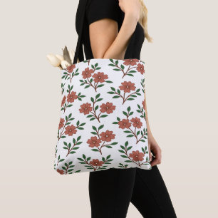 Boho-Creme-Blumenmuster Tasche