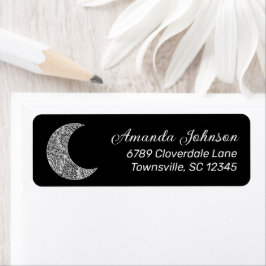 Boho Crescent Moon Black Rücksendeadresse