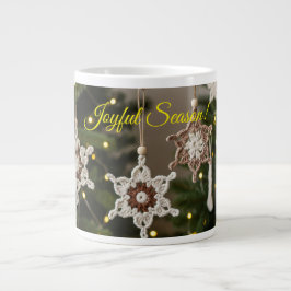 Boho Crochet Snowflake Gemütliches Getränk Weihnac Jumbo-Tasse