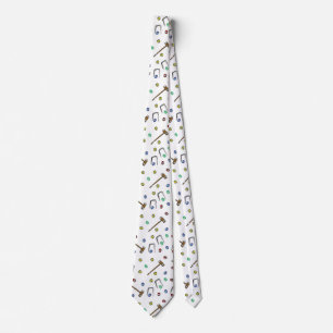 Boho Croquet Muster HandGezeichnet Whimsical Vinta Krawatte