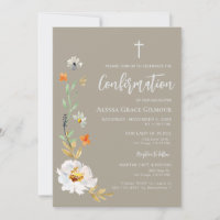 Boho Cross Girl Confirmation Wasserfarbe Blume