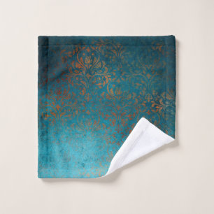 Boho Cuivre bleu Damask Grunge