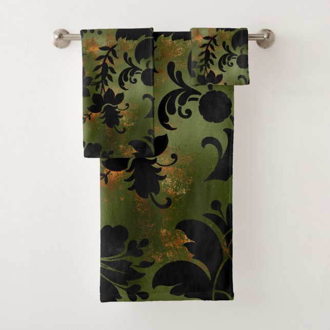 Boho Cuivre noir vert Floral (En situation)
