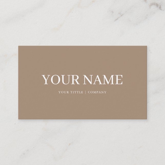 Boho Custom Brown Simple Carte de visite (Devant)