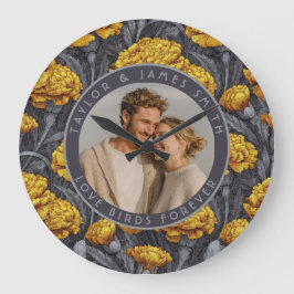 Boho Custom Carnation Inspired Mountain Wedding Große Wanduhr