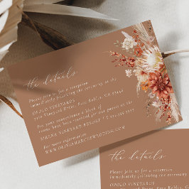 Boho Dahlia Wildblume Elegante Hochzeiten Details Begleitkarte