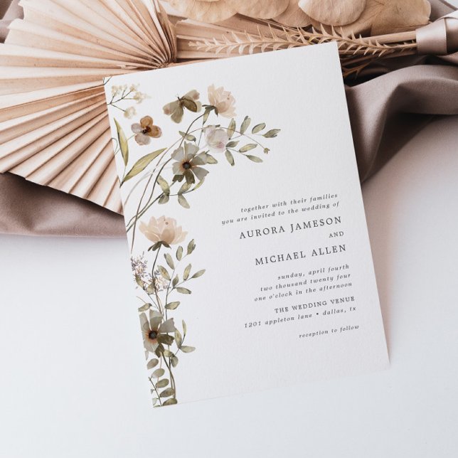 Boho Dainty Floral Spring Summer Wedding Einladung (Von Creator hochgeladen)