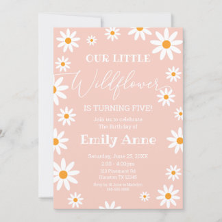 Boho Daisies Wildflower Birthday party invitation Einladung