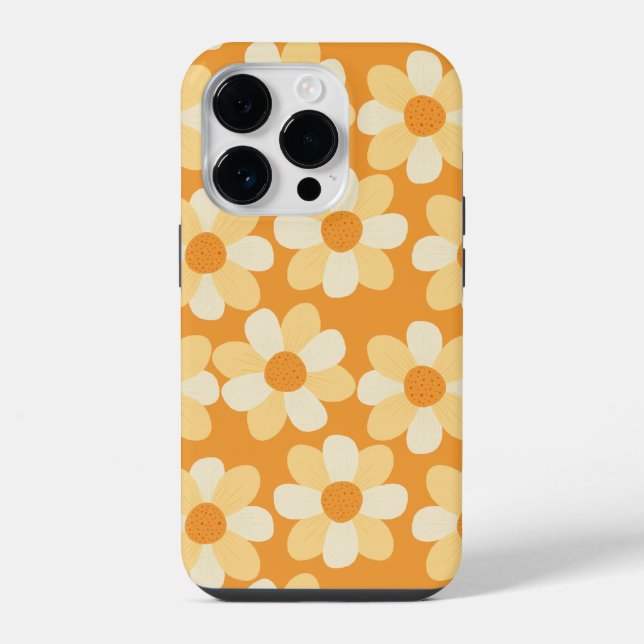 Boho Daisy Art iPhone 14 Pro Hülle (Rückseite)