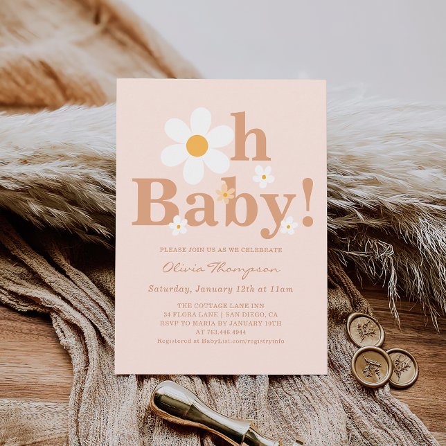 Boho Daisy Baby Girl Shower Einladung (Von Creator hochgeladen)