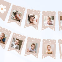 Boho Daisy Banner zum ersten Geburtstag Foto