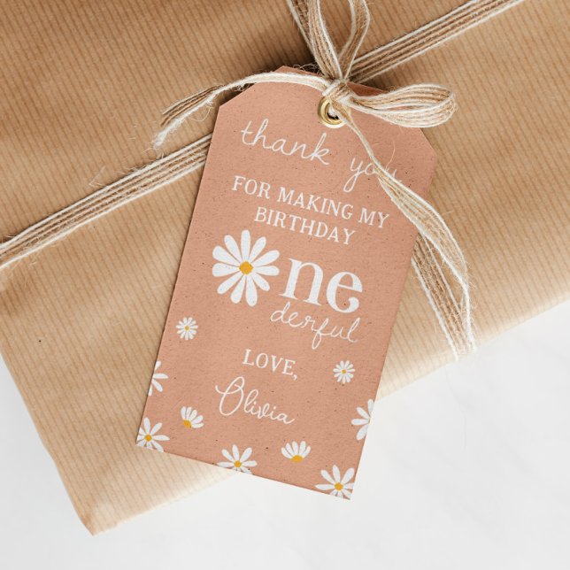 Boho Daisy Birthday Party Danke Tag Geschenkanhänger (Von Creator hochgeladen)