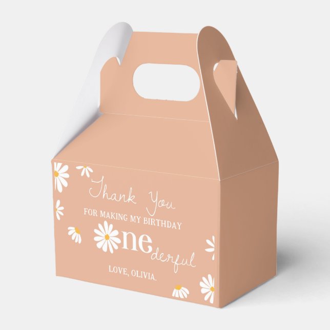 Boho Daisy Birthday Party Fevor Box Geschenkschachtel (Vorderseite)